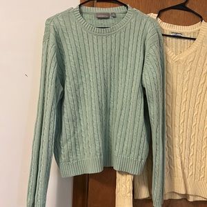 Croft & Barrow Women's scoop neck and V-Neck Cable Knit Sweater Size XL